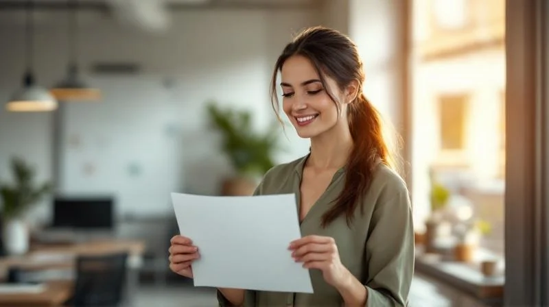 Mann haelt stolz sein IHK-Zertifikat in einer hellen Wohnung in Marl